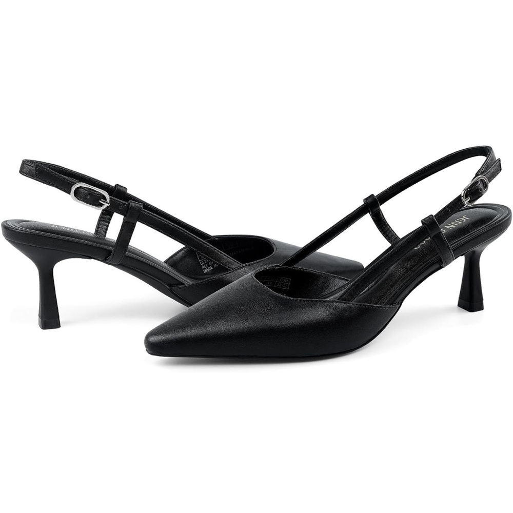 Jenn Ardor black slingback kitten heels